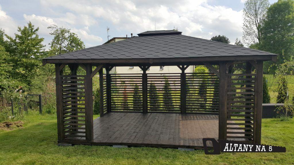 3ECK GARTENHÄUSER CIECHANÓW HOLZGARTENLAUBE PAVILLON KIEFERNSCHUPPEN 5x4m