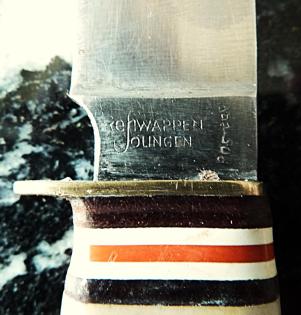 Altes Rehwappen Messer 601-4 Solingen Messerscheide Leder Jagdmesser sammeln TOP