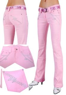 Miss VS Stretch Jeans Grösse 34/36 - Rosa mit Perlenstickerei - € 29,95