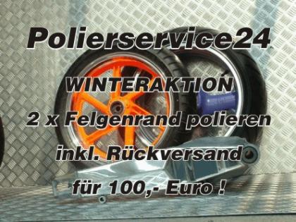Motorradfelgen polieren