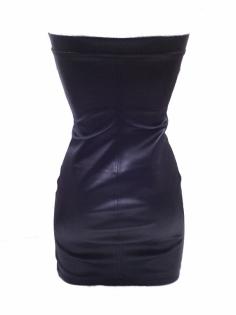 Leder Kleid schwarz mit Reißverschluss! Gr. 34-36 Länge ca.70cm
