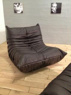 Togo Ligne Roset echtes LEDER SCHOCKOLADENBDAUN, 4-teilig, neuwertig!