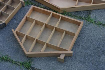 3 diverse alte Setzkasten aus Holz
