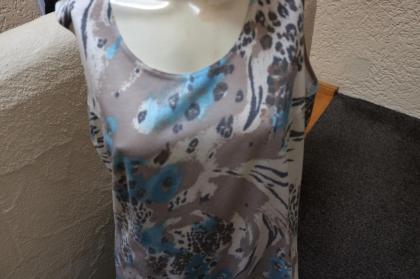 #Kleid o. Arm, Gr. 46, #blau-braun-schlamm, #Reptilienprint