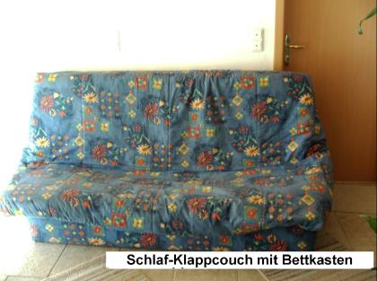 Klapp-Schlafcouch mit Bettkasten zu verkaufen