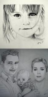 Portrait, Porträt, Zeichnung, Kohlezeichnung, Geschenkidee