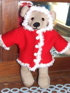 SANTA CLAUS - TEDDYBÄR  HANDARBEIT  NEU
