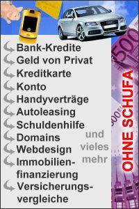 Sie suchen einen Kredit oder einen Handyvertrag oder Nebenverdienst