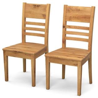 2 x Stuhl geölt Holzstuhl Esszimmerstuhl Küchenstuhl Massivholz Eichenholz Esszi