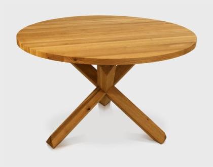 COLIN EICHENTISCH COUCHTISCH RUNDE TISCHPLATTE LACKIERT MASSIVHOLZ 120x120x75cm 