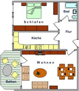 Citywohnung schön, ruhig -ideal- 2 Zimmer mit Balkon   zu verkaufen