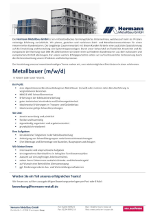 Metallbauer (m/ w/ d)