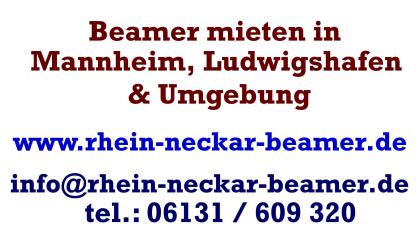 Beamer mieten ab 39,- € in Mannheim, Ludwigshafen und Umgebung 