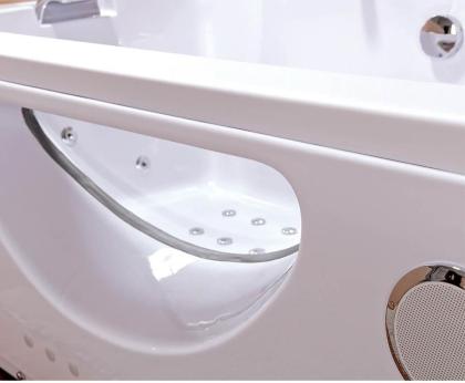 Badewanne Whirlpool Jacuzzi verchromte Düsen LED Rechteckig Ozonsystem 180x90x61