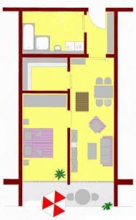 Neuwertige 2 Zim.-Whg., ca. 60 m , mit Parkett und großem Süd-West-Balkon, in ru