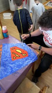 Papa & Kind Drachenbasteln im Kindergarten/ Kindergeburtstag Mülheim an der Ruhr