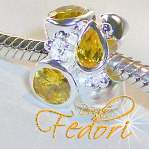 Donna Fedori Bead Yellow Pride 925 Silber/Zirkonia