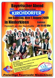 Wies n Abend mit der Oktoberfestband  Die Kirchdorfer  am 01.08.09 in Niederklee