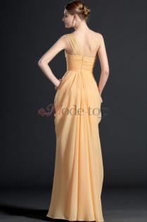 Ärmellos Etui Chiffon ein Träger Ballkleid