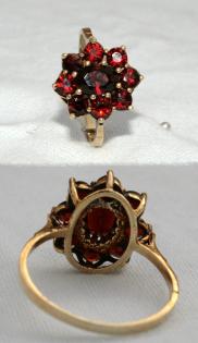 Wunderschöner Ring mit böhmischen Granaten