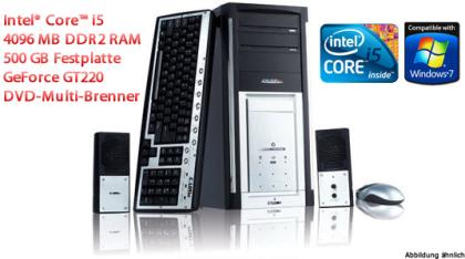 PC Intel Core i5-750, 4096MB DDR2, 500GB, 20x DVD