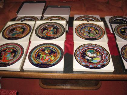 12 Weihnachtsteller Rosenthal Björn Wiinblad 1971-1982 komplett OVP