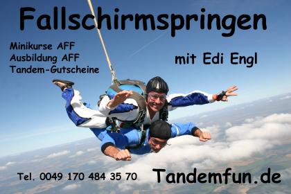 Fallschirmspringen und Tandemfallschirmspringen in Zell am See und Gmunden nähe 