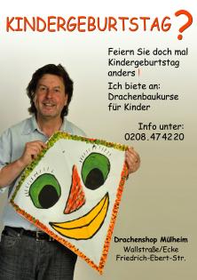 Kindergeburtstagsdrachenbauen im Drachenshop Mülheim an der Ruhr