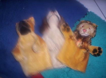 Drei original Handpuppen von Steiff