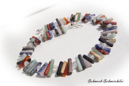 EDELSTEIN-STÄBCHEN-COLLIER