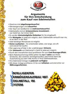 Mitarbeiter fuer mein Team der KB Swissgold gesucht