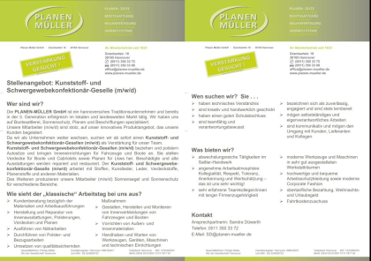 Verstärkung gesucht: Kunststoff- und Schwergewebekonfektionär-Geselle (m/ w/ d) 