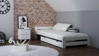 Bett Holzbett mit Lattenrost Kiefer Doppelbett Ehebett Einzelbett Weiß 90/ 120/ 