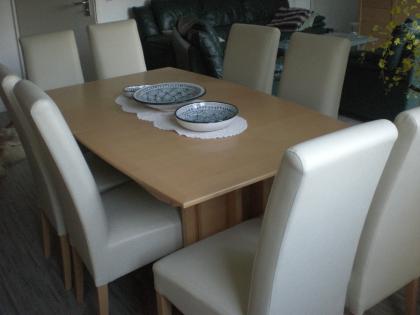 Hochwertiger  Esstisch + 8 Stühle