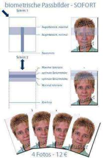 Passbilder SOFORT, auch biometrisch für Pass, Visa etc.