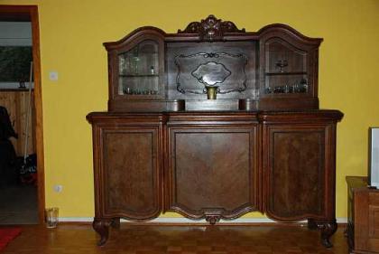 Geschirrschrank Buffet Massiv mit Vitrinen