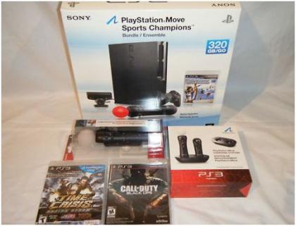 PS3 Slim 320GB PS3 MOVE Bundle Toll  inkl 3 Spiele
