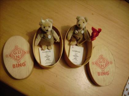 Verkaufe 2 Schuco/Bing Teddybären mit Zertifikat
