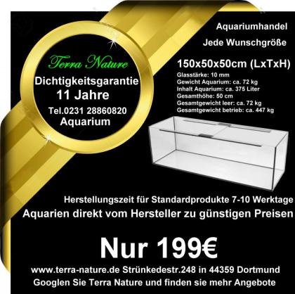 Aquarium Handel 300x70x70cm 1470 L Großraumaquarium