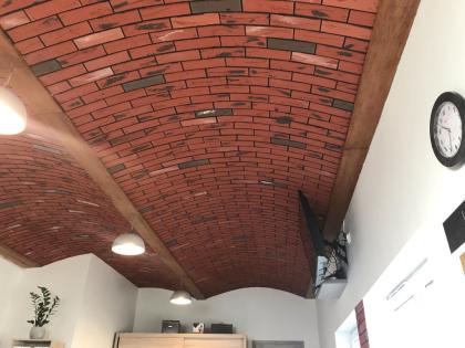 Wanddekoration Project Imitation Ziegel Elastish Polystyrol Decke Rot