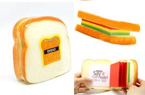 Brot, Toast, Weissbrot-Notizblock. Originelles Geschenk.