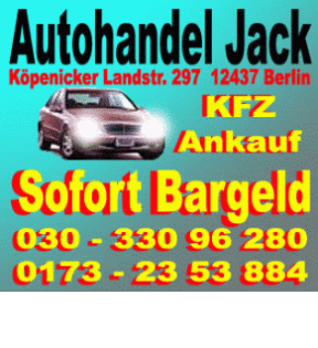 Gebrauchtwagen und Unfallwagenankauf Berlin & Umland / Jack Autohandel