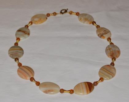 Kette mit Achat, imposant, Handarbeit, Unikat, Halbedelstein