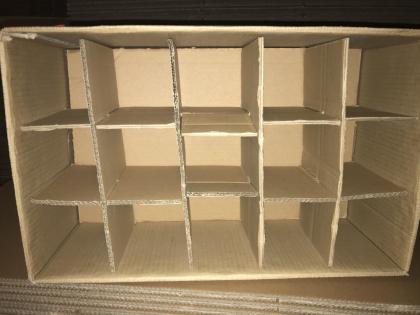 Gläserkartons, 30Fächer inkl. Zwischenplatte und Stege, 75cm x 35cm x 40cm für 4
