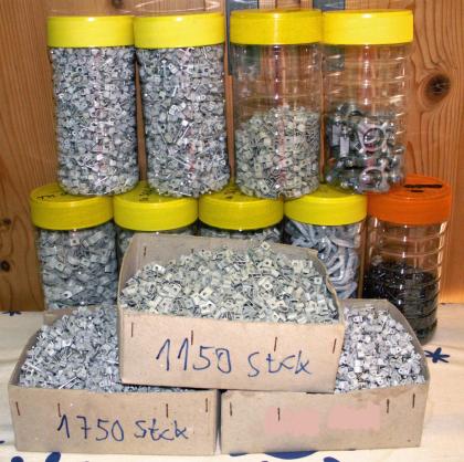 Befestigungsmaterial, verschiedene Größen Nagelschellen