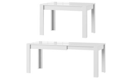 Tisch SYRIUS 120-190x80x76cm Weiß Hochglanz Esszimmer 4-8 Personen Tischplatte 1