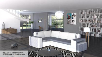Sofa Couch Ecksofa Eckcouch Schlaffunktion Bettkasten - ISOLA