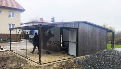 Blechgarage 4x6m + 2x Überdachung Carport und Garage Hohe Qualität GP253