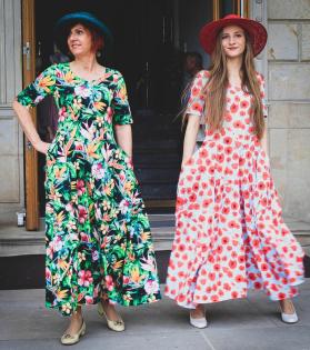 Lagenlook Ballonkleid Damenkleid Jersey Maxikleid