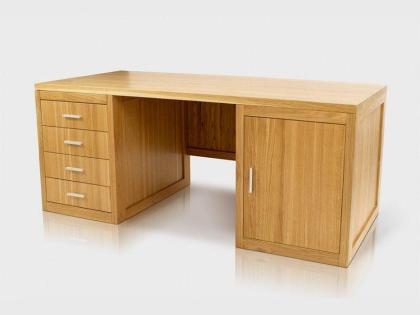 WALTER SCHREIBTISCH EICHENHOLZ HOLZ TRANSPARENT LACK MASSIVHOLZ